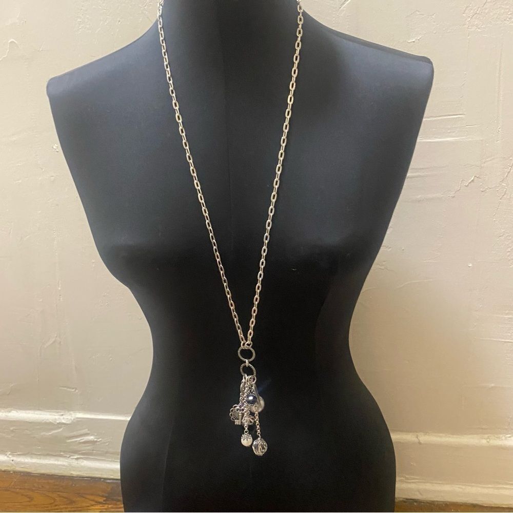 Guess Y2K silver toned Pendant Necklace
